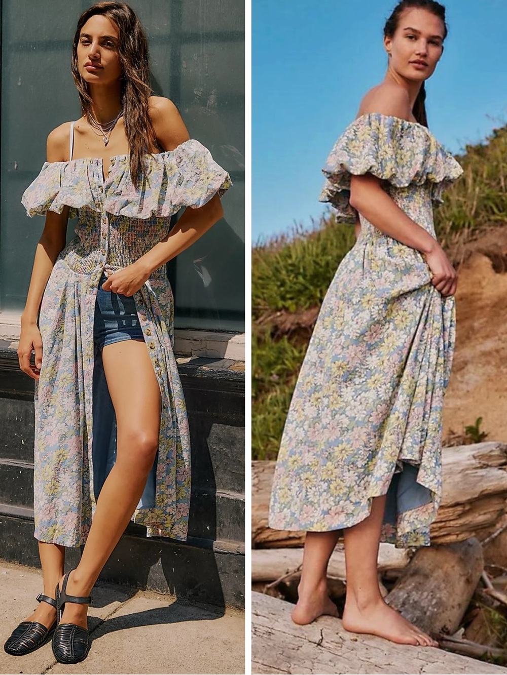 Free People Lewis Maxi Dress Pastel Small NWT Spring Floral Dainty Cottage Linen